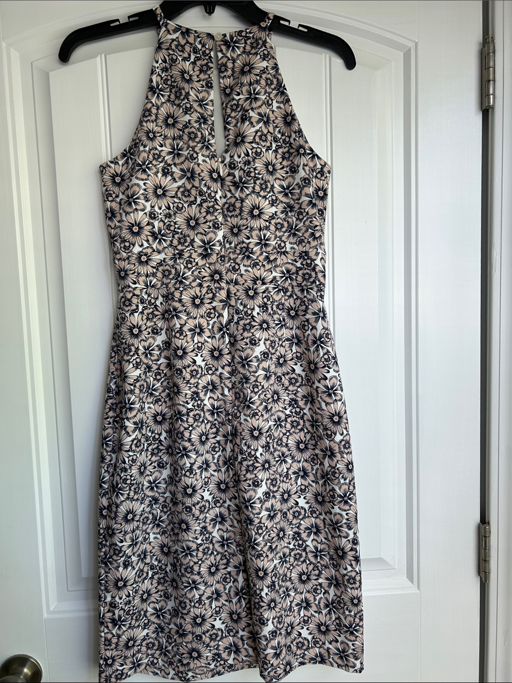Banana Republic Floral Halter Midi Dress in Beige and Black - Picture 3 of 6